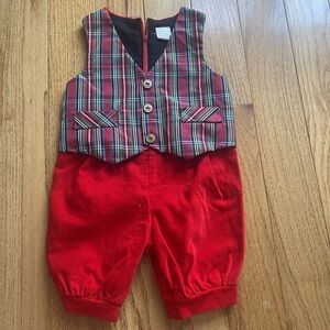 Vintage Red Plaid Kids Bodysuit